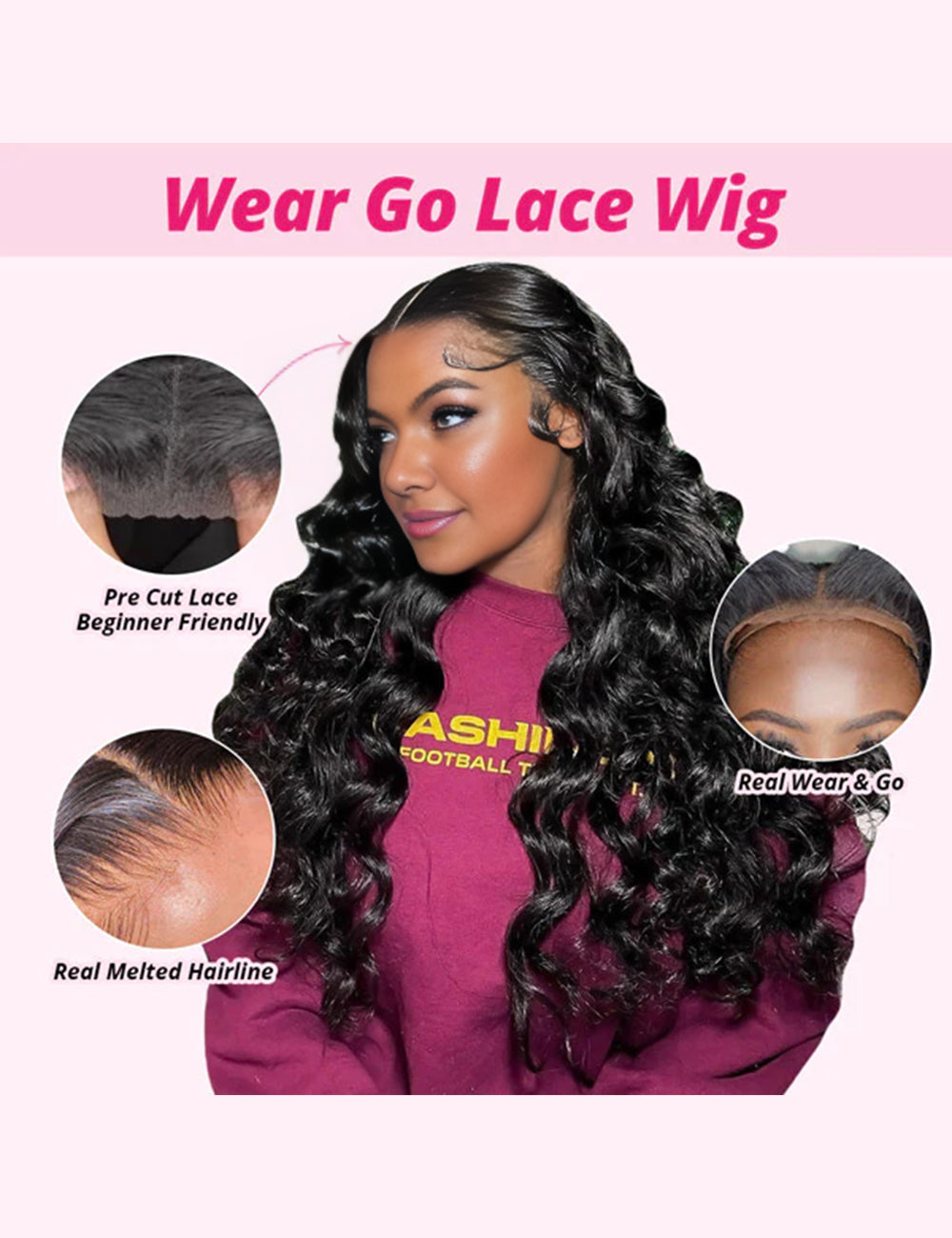 Invisible Knots Loose Deep Glueless Wig 13x4 Lace Frontal Wigs Pre Cut Wigs-3
