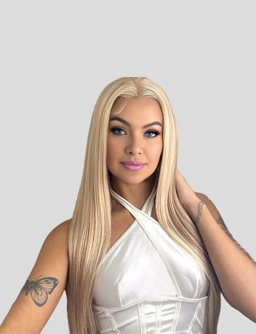 Invisible Knots P10/613 Blonde With Brown Highlights Straight HD Lace Wear Go Human Hair Wigs