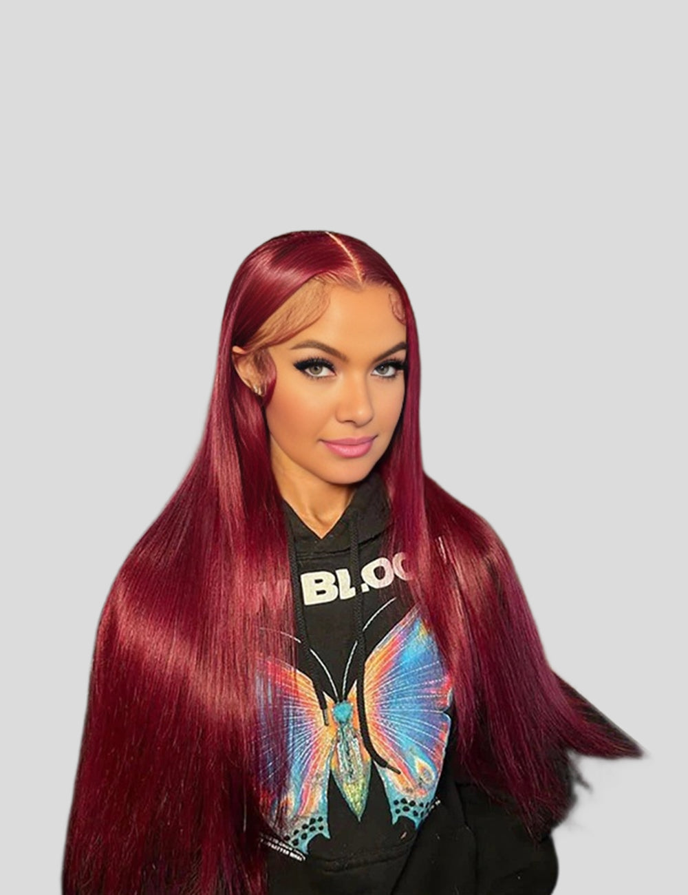 Invisible Knots Pre Cut Wear Go Glueless 99J Straight Wig HD Lace Human Hair Wigs