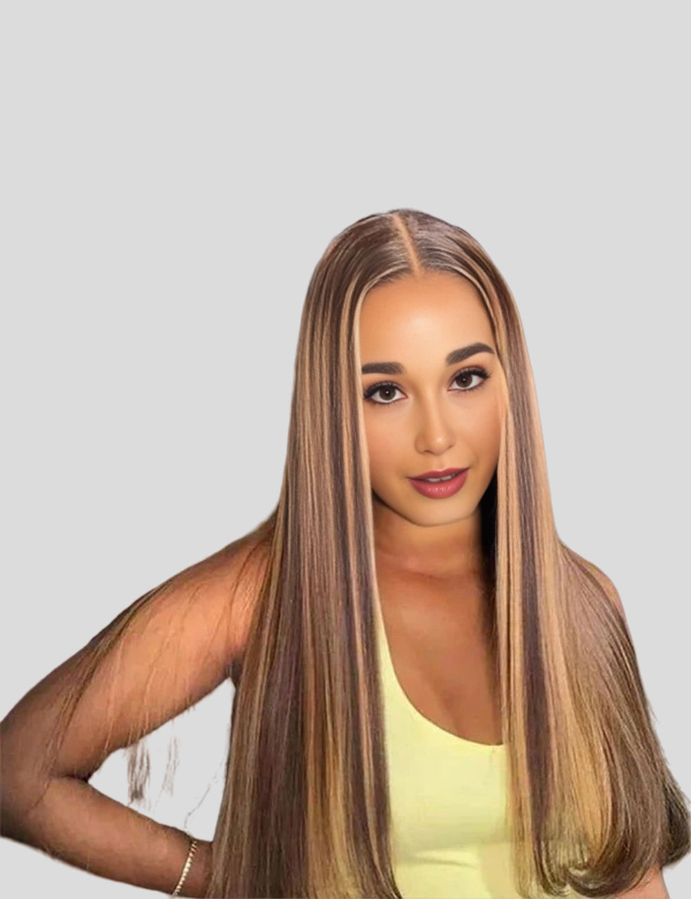 Invisible Knots Straight Hair P4/27 Highlighted Wigs Glueless Pre Cut Wigs 13*4 Lace Frontal Wig-1