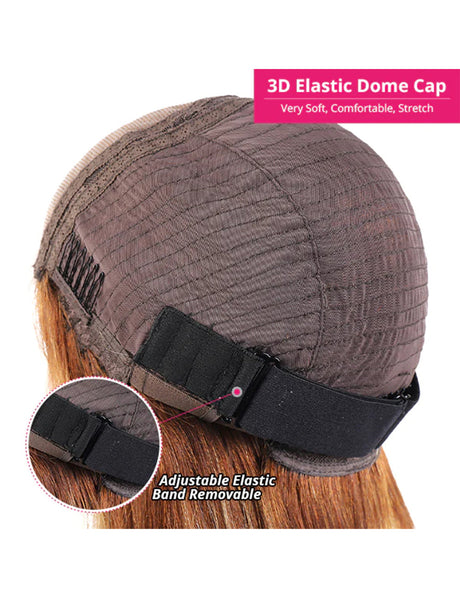 Invisible Knots Straight Hair P4/27 Highlighted Wigs Glueless Pre Cut Wigs 13*4 Lace Frontal Wig-10
