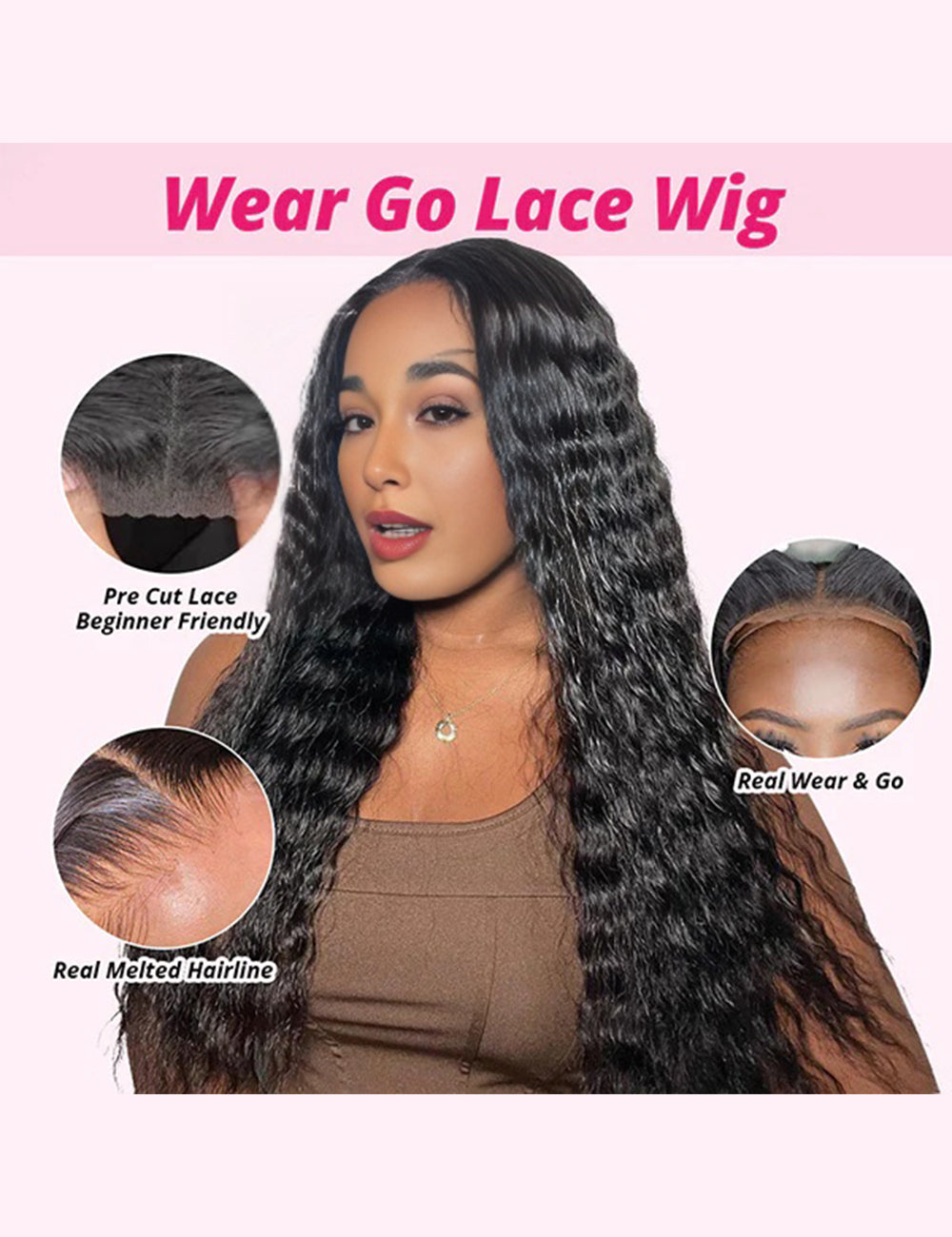 Invisible Knots Wear Go Glueless Wigs Water Wave Wig 13x6 Lace Frontal Wigs Pre Cut Wigs Beginner Friendly-3