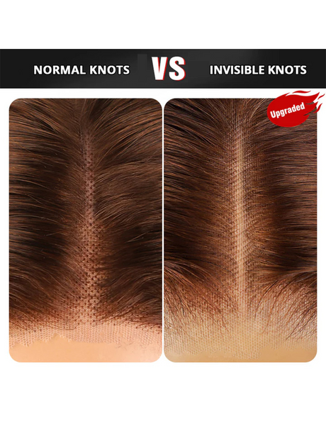 Invisible Knots Wear Go Straight Short Bob Wig Balayage P4/27 Highlighted 5x5 Lace Closure Wigs Pre Cut Wigs-8