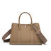 Khaki Leather Tote Bag Wide Strap Crossbody Bucket Bags | PRUSES