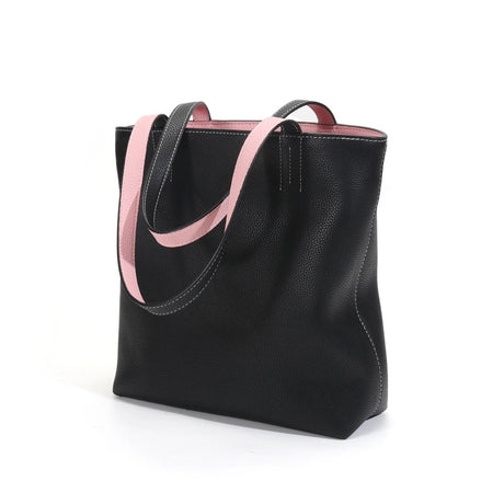 Khaki and Orange A/B Two Face Leather Tote Bags | PRUSES-12