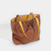 Khaki and Orange A/B Two Face Leather Tote Bags | PRUSES-7