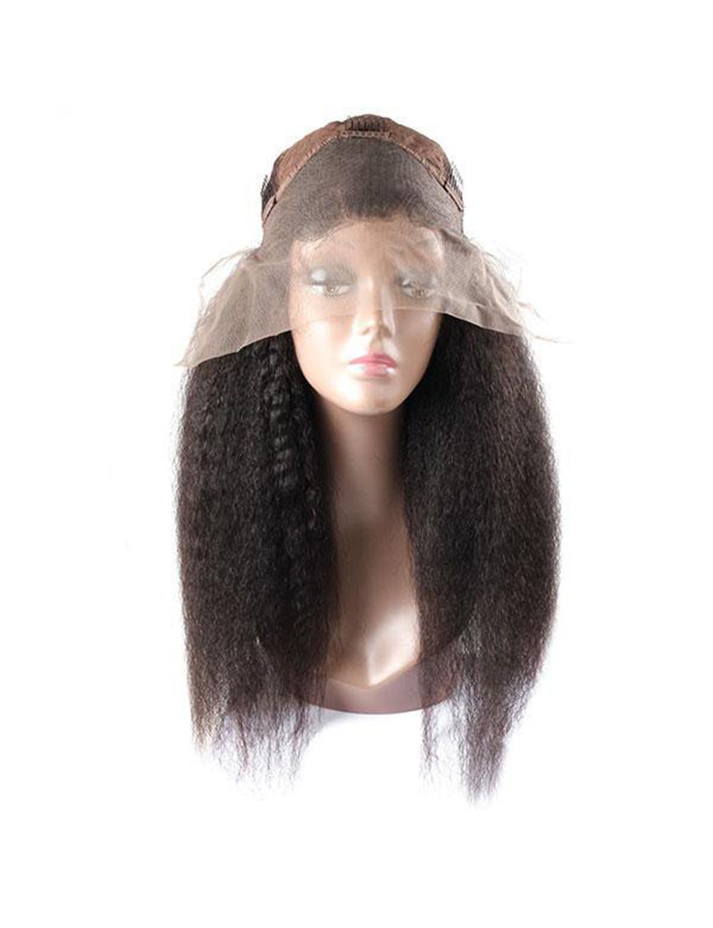 Kinky Straight Hair Wig Brazilian Yaki Human Hair Wigs 13x4 Lace Front Wig-2