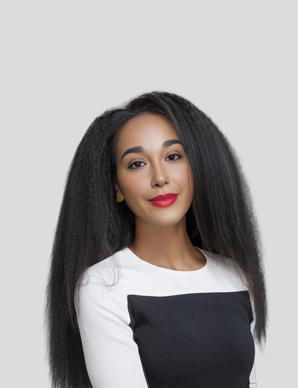 Kinky Straight Hair Wig Brazilian Yaki Human Hair Wigs 13x4 Lace Front Wig