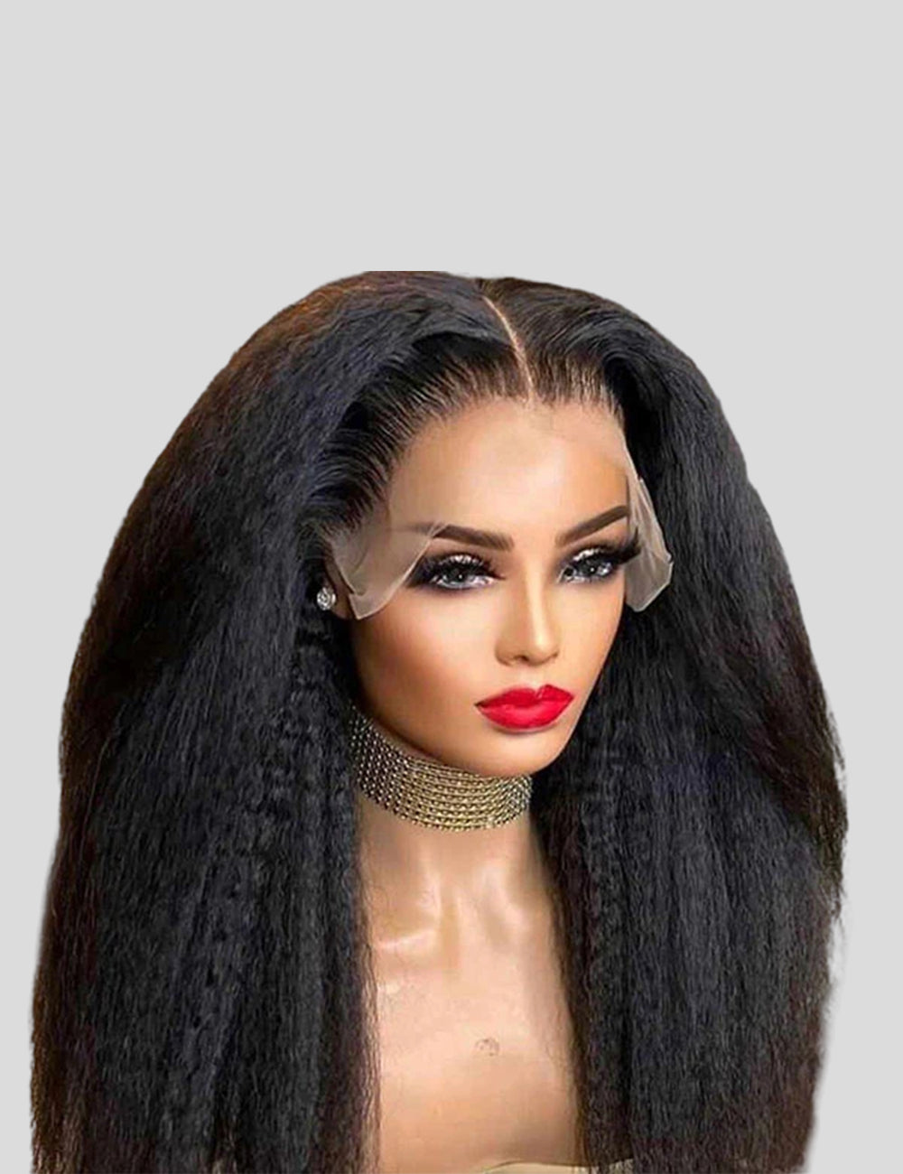Kinky Straight Wig HD Lace Frontal Wigs Yaki Human Hair Wig 13x4 Lace Front Wigs 250 Density Wig-20