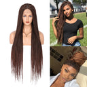 Knotless Cornrow Braids Lace Frontal Box Braided Wigs-2