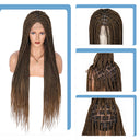 Knotless Cornrow Braids Lace Frontal Box Braided Wigs-4
