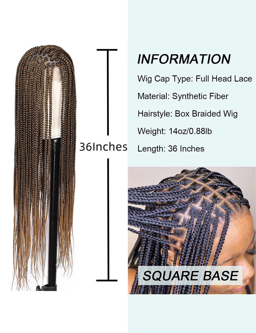 Knotless Cornrow Lace Front Box Braided Wigs-5