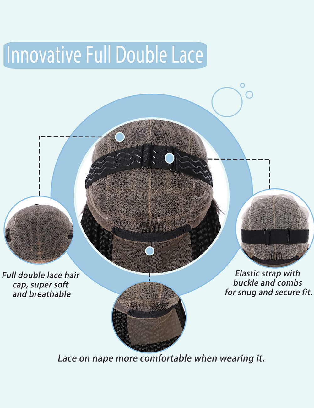 Knotless Cornrow Lace Front Box Braided Wigs-7