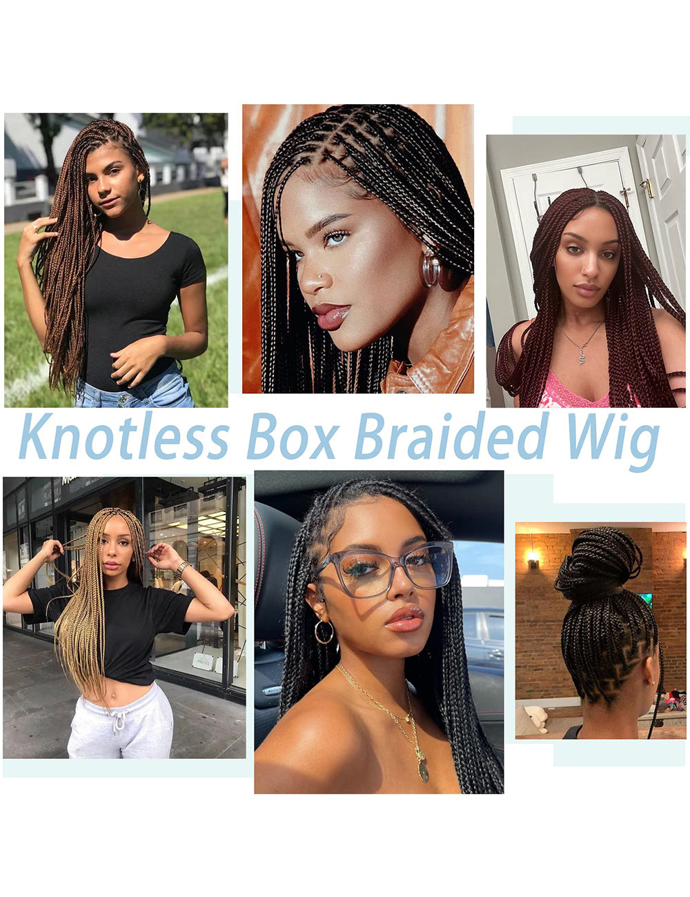Knotless Cornrow Lace Front Box Braided Wigs-8