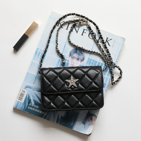 Leather Shoulder Chain Bags Flap Quilted Crossbody Mini Bags| PRUSES