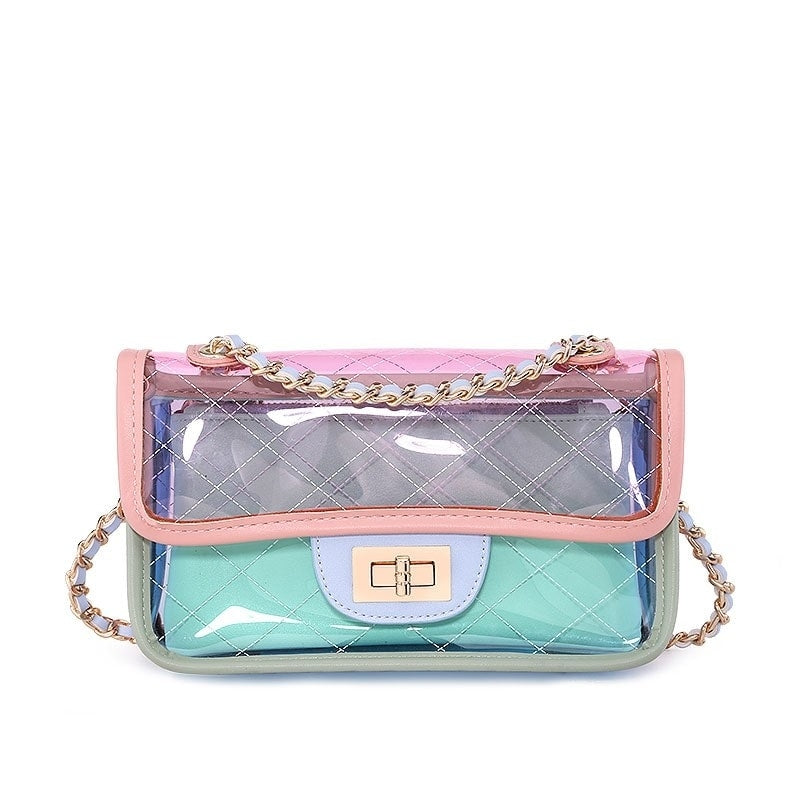 Light Green Clear Crossbody Purse with Chain | PRUSES
