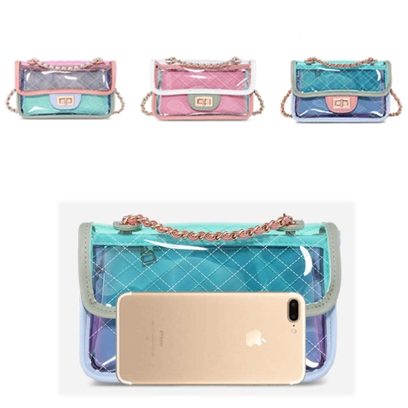 Light Green Clear Crossbody Purse with Chain | PRUSES-2