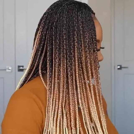 Locs Braid Wigs Straight Ombre Gradient Gold Colored Crochet Braids Wig