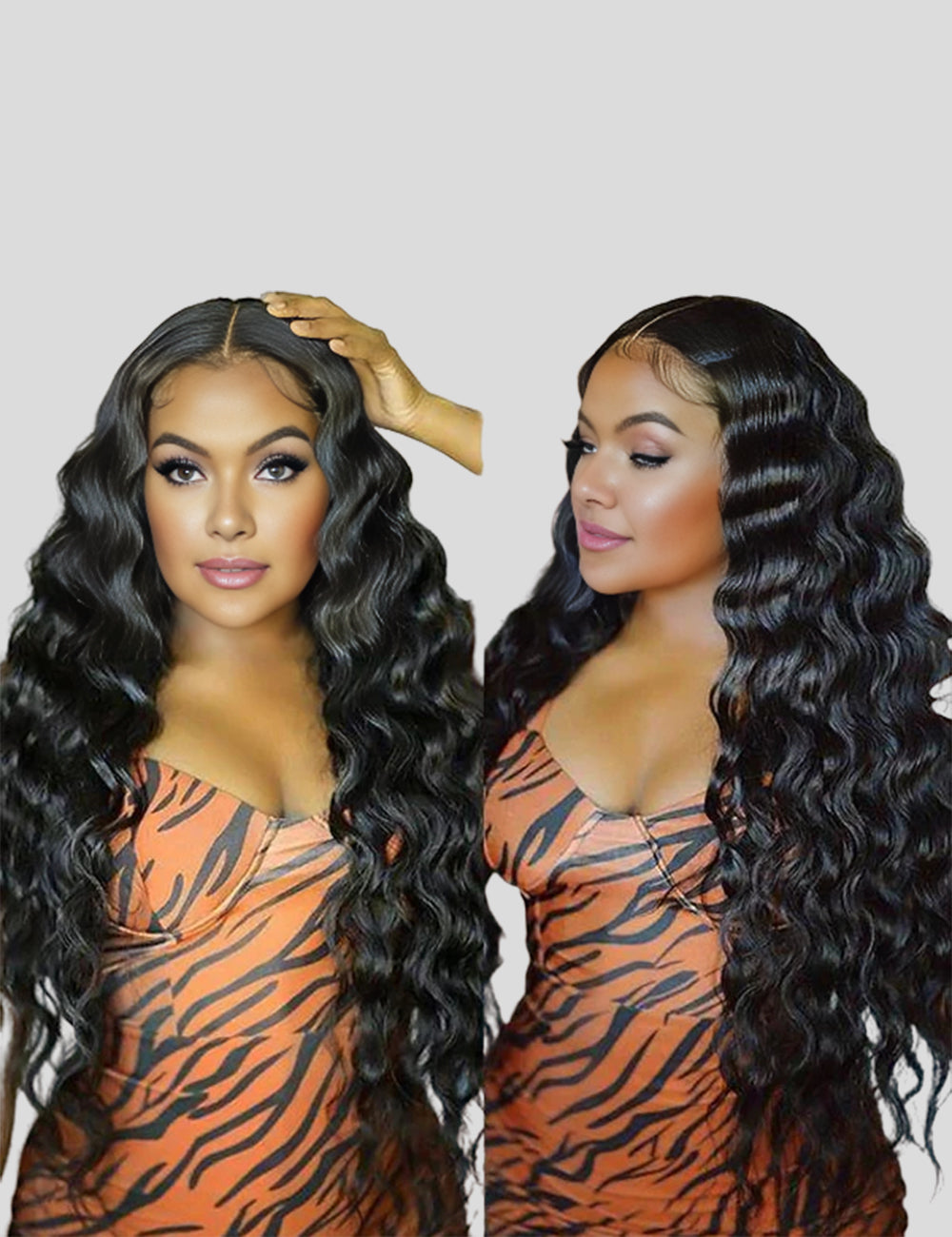 Long 3D Undetectable 32" 34" 36" 38" 40" Glueless Human Hair Wigs, 180% Density 13x4 Straight Body Wave Loose Deep Wave Curly Lace Front Wig-12