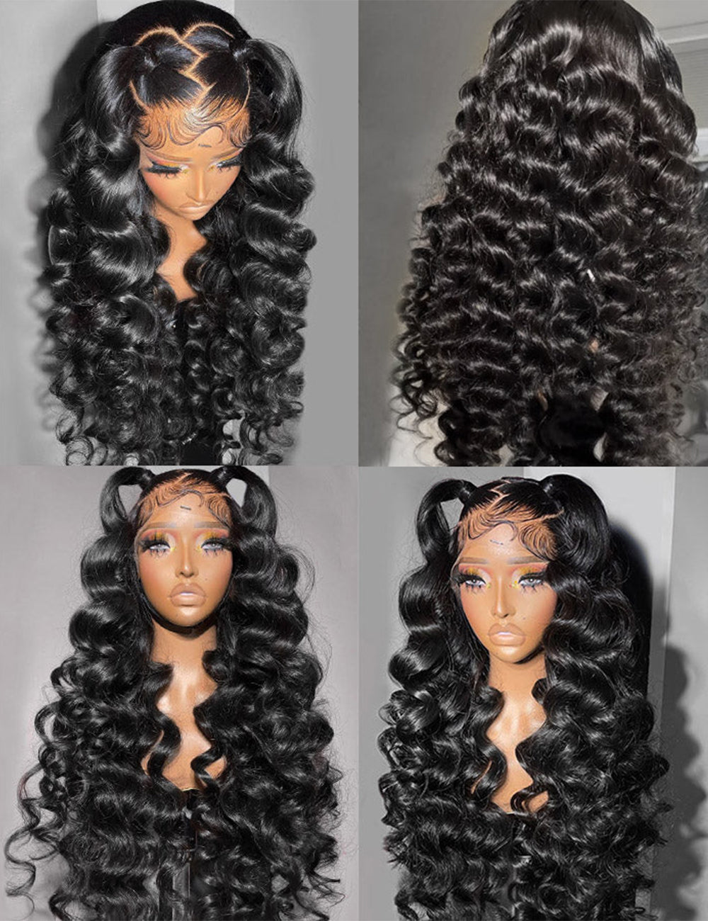 Loose Deep Full Lace Wigs Human Hair Pre Plucked Full Scalp Lace Wigs Natural Color-4