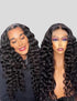 Loose Deep Wave Natural Black 4x4 Transparent Lace Closure Pre Plucked Wig with Baby Hair