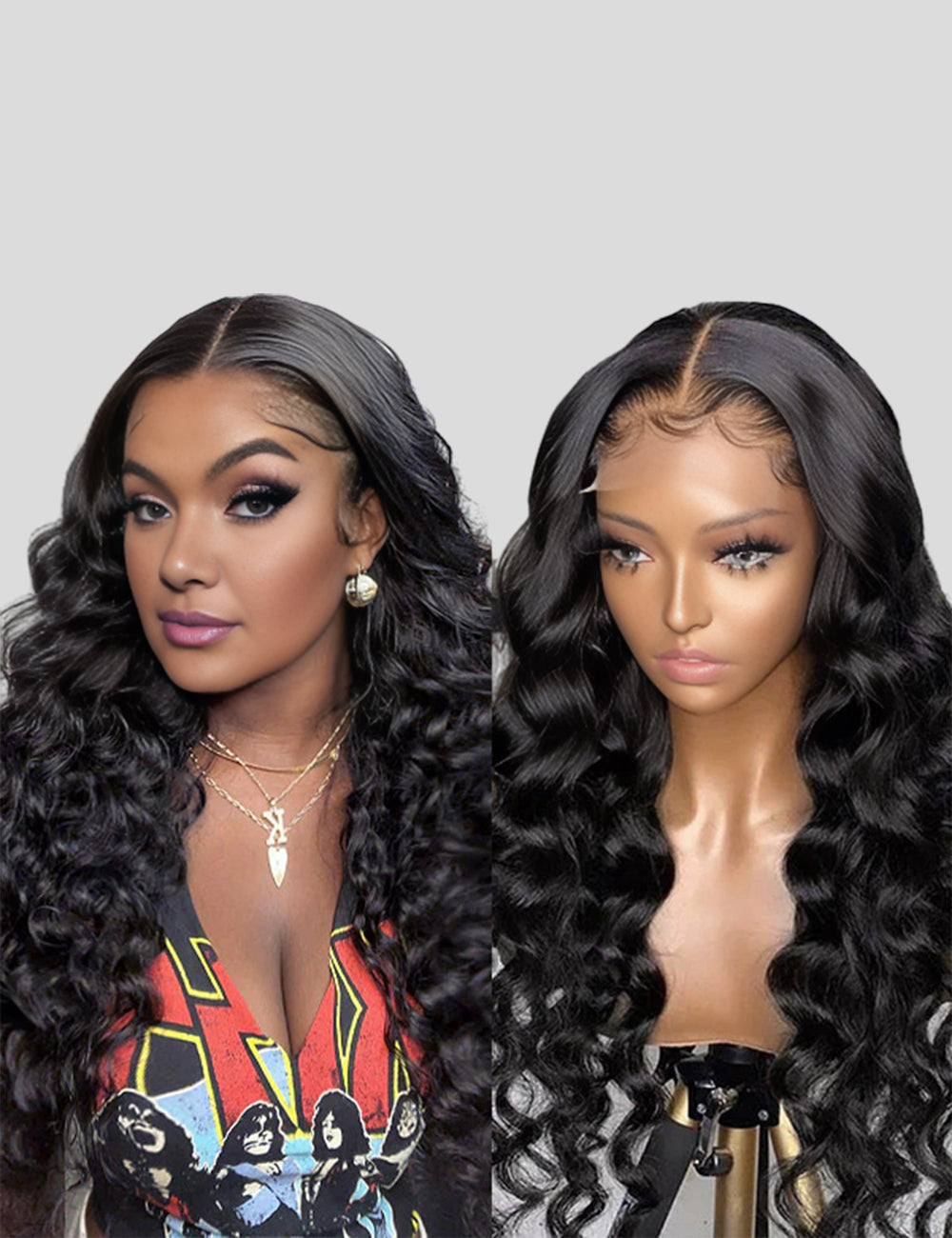 Loose Deep Wave Pre Bleached Wig Glueless 13x6 Lace Front Wig 180 % Density 40 Inch Human Hair Wig