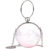 Metal Round Handle Sphere Clear Bags Transparent Crosdbody Summer Bags| PRUSES-1