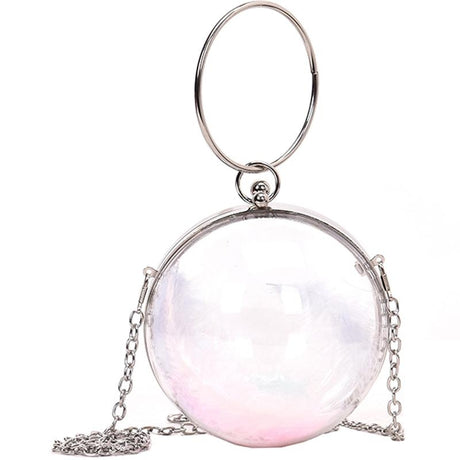 Metal Round Handle Sphere Clear Bags Transparent Crosdbody Summer Bags| PRUSES-1