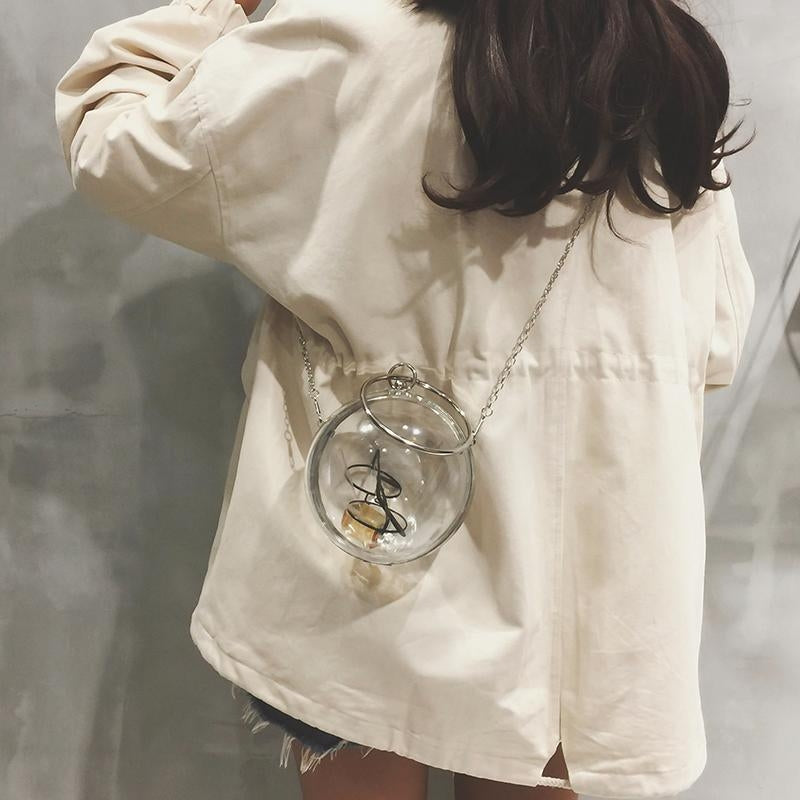 Metal Round Handle Sphere Clear Bags Transparent Crosdbody Summer Bags| PRUSES-8