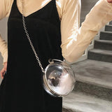 Metal Round Handle Sphere Clear Bags Transparent Crosdbody Summer Bags| PRUSES-9