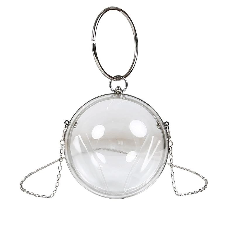 Metal Round Handle Sphere Clear Bags Transparent Crosdbody Summer Bags| PRUSES