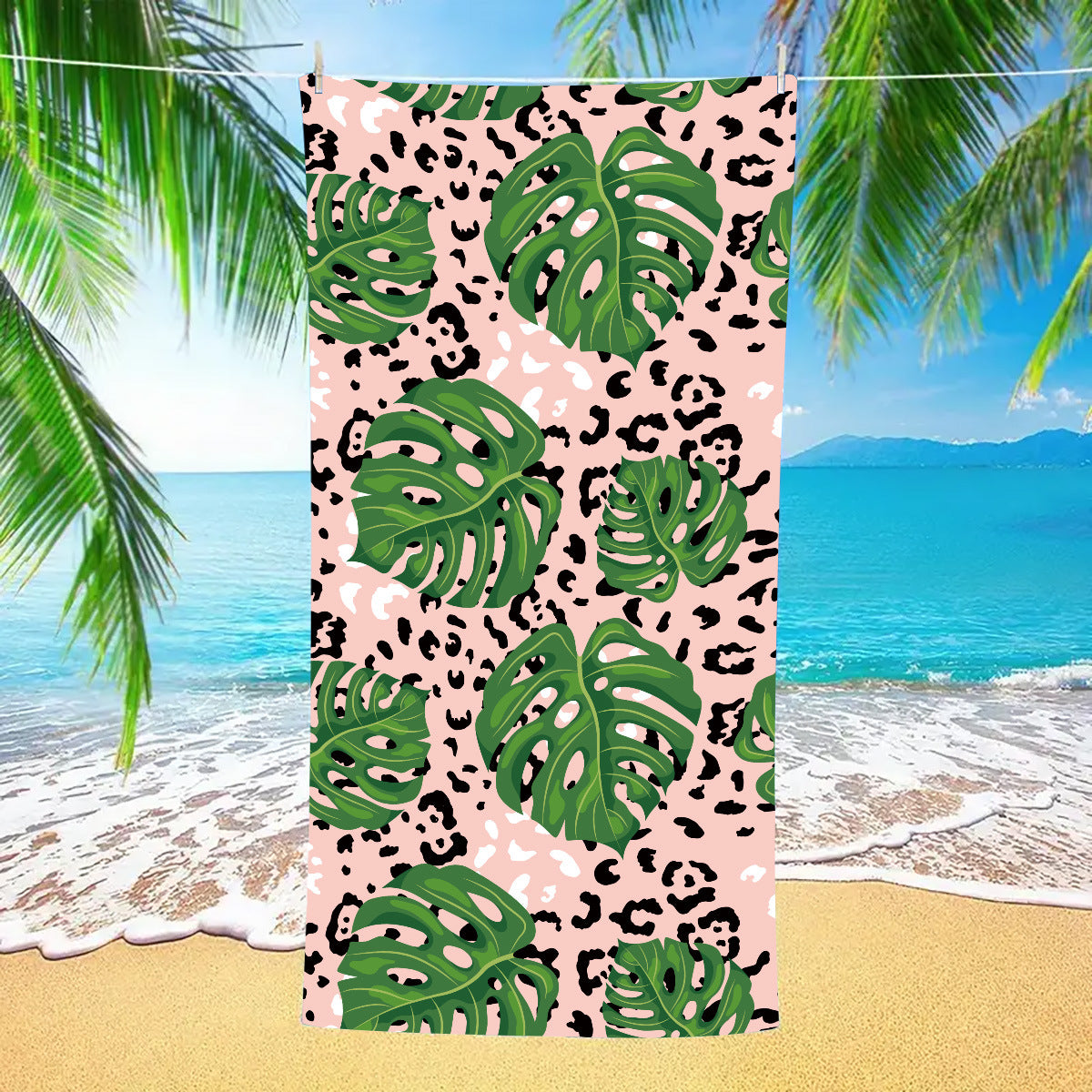 Monstera_Leaf_Double-Faced_Fleece_Beach_Towel_PRUSES_5