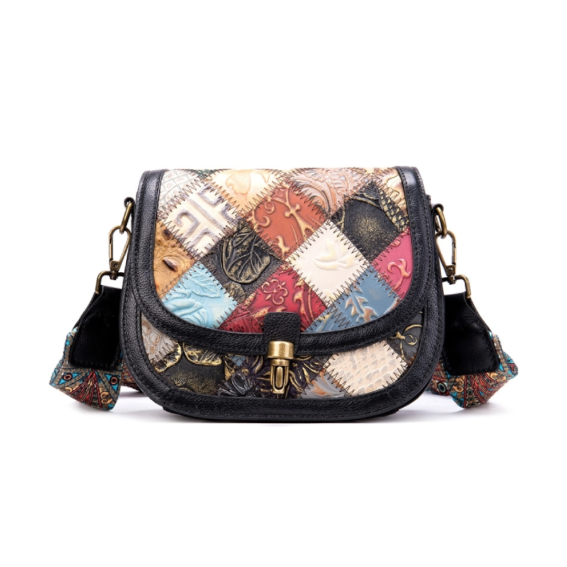 Multicolor_Embossing_Leather_Flap_Shoulder_Wide_Strap_Saddle_Bags_PRUSES
