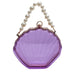 Neon Purple Pearl Strap Transparent Clutch Bags Small Clear Purse