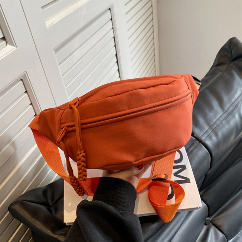 Orange Canvas Fanny Pack Wide Strap Crossbody Waist Bags | PRUSES-2