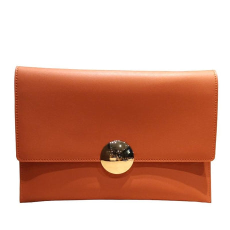 Orange Vegan Leather Large Clutch Bags Crossbody Message Handbags| PRUSES-1