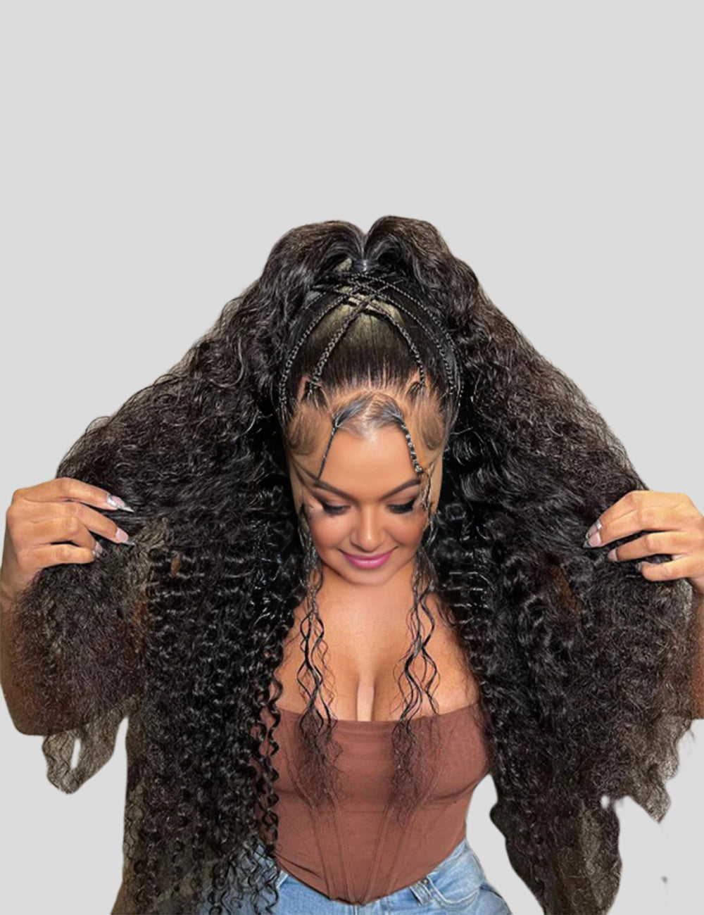 Overnight Shipping 13x4 Lace Front Wigs Brazilian Deep Wave Wig Deep Curly Glueless Human Hair Wig-2
