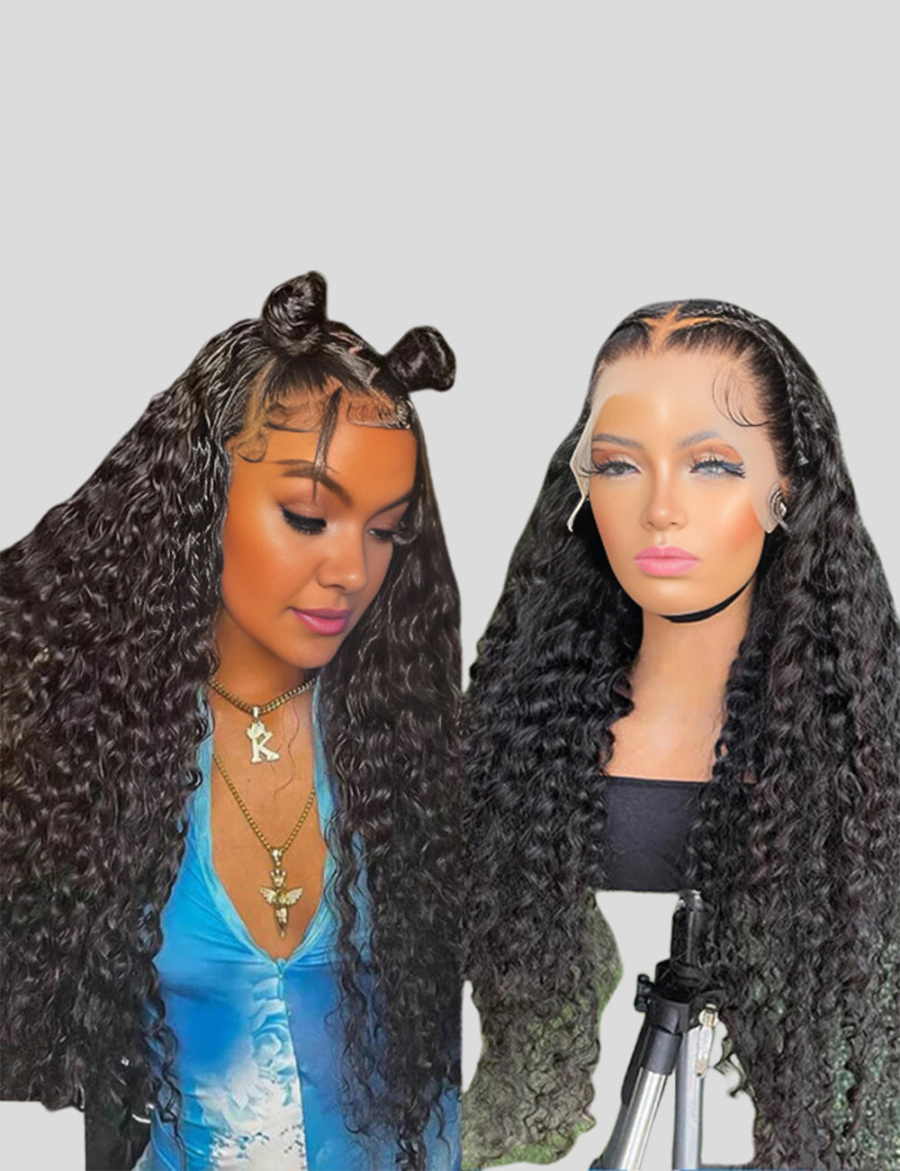 Overnight Shipping Human Hair Wigs HD Lace Frontal Wig Water Wave Long 34 Inch Wigs-2