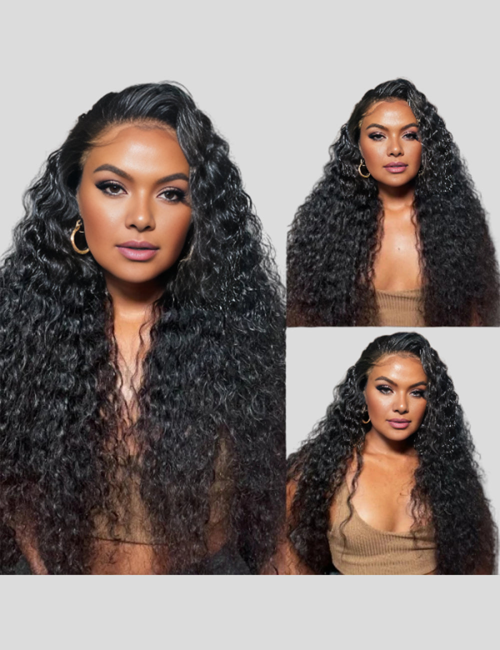 Overnight Shipping Human Hair Wigs HD Lace Frontal Wig Water Wave Long 34 Inch Wigs