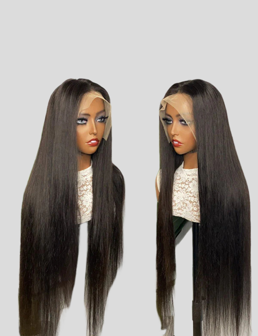 Overnight Shipping Straight Hair Lace Front Wigs For Sell Pre Plucked Human Hair Wigs 32 Inch Long Lace Wigs-2