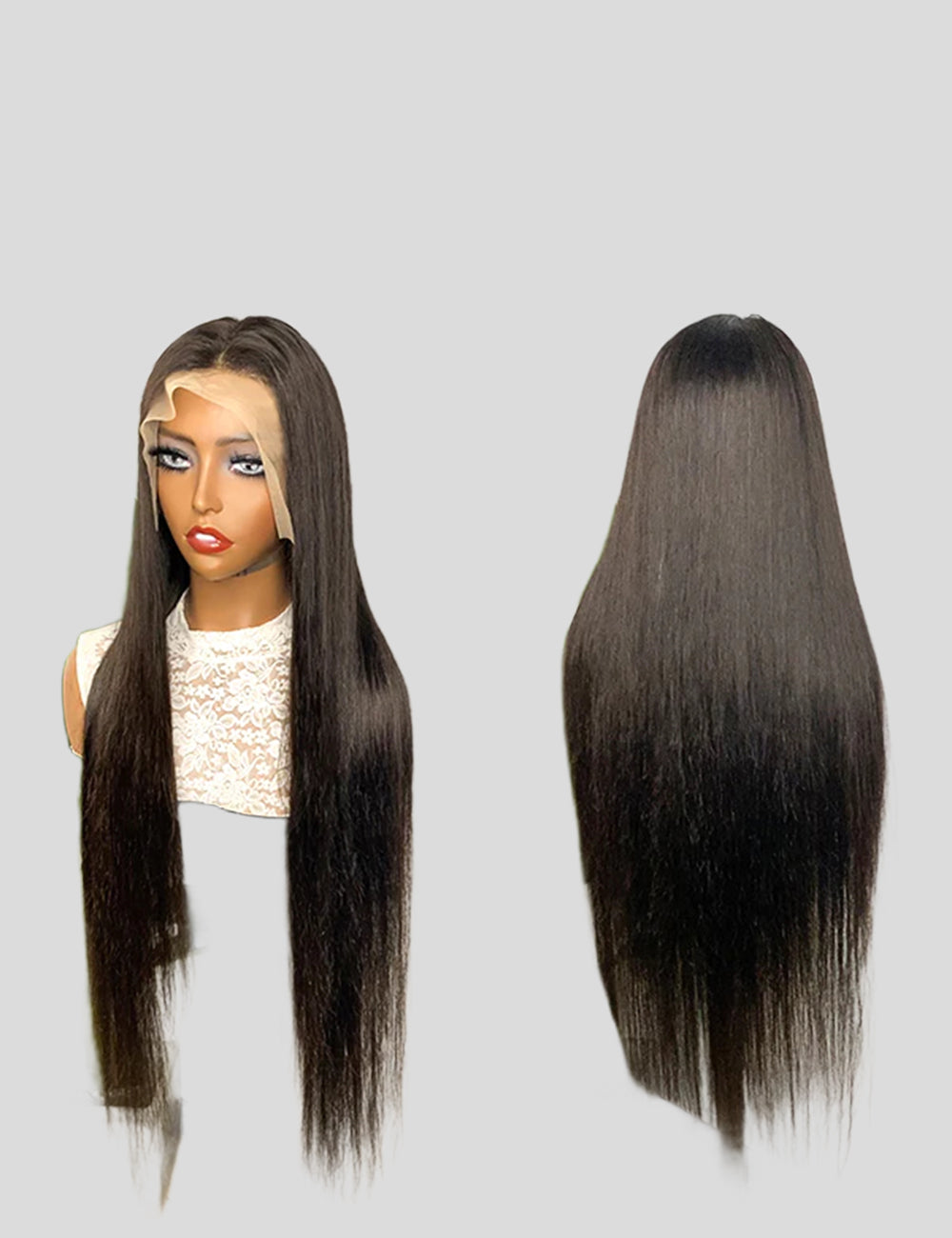 Overnight Shipping Straight Hair Lace Front Wigs For Sell Pre Plucked Human Hair Wigs 32 Inch Long Lace Wigs-3
