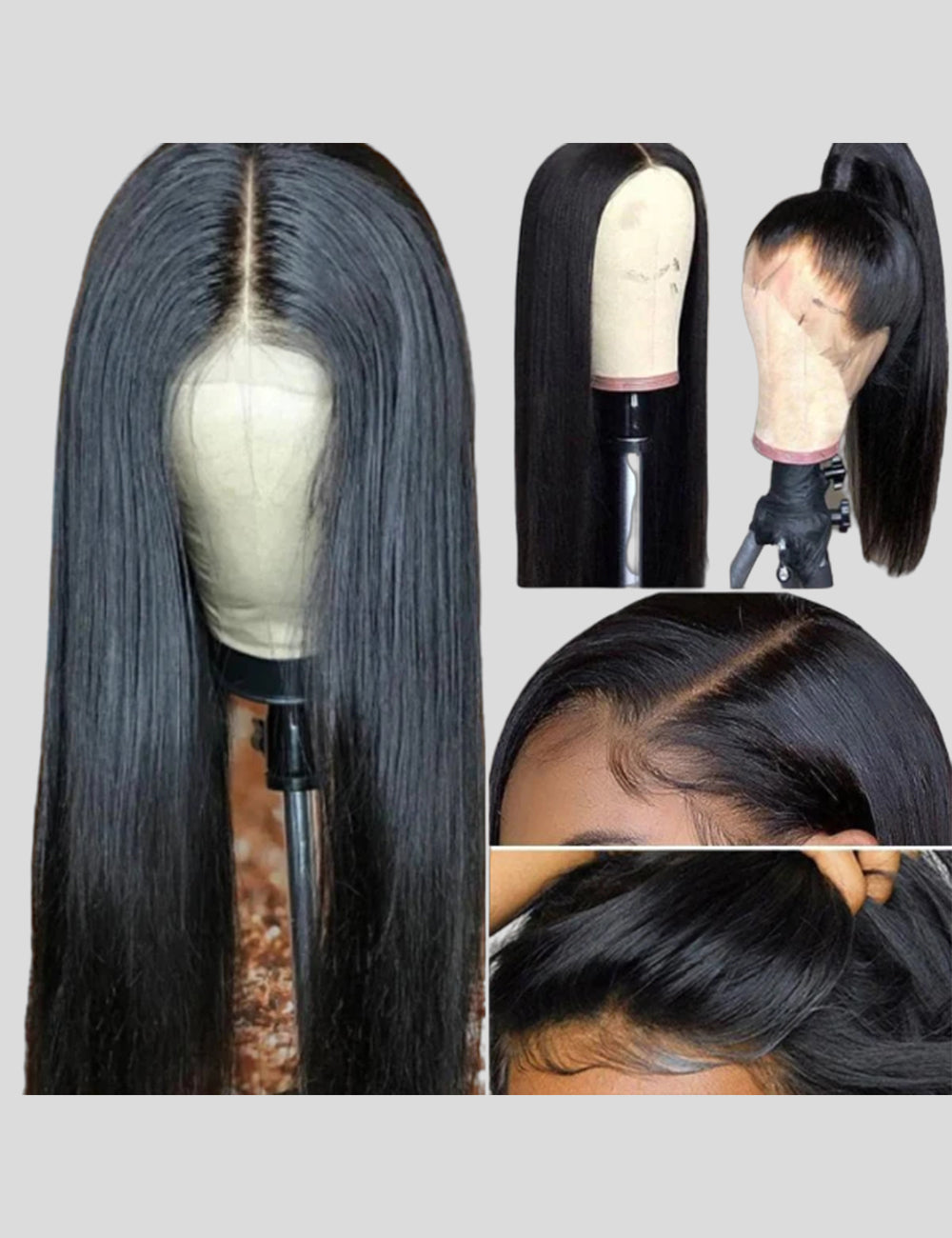 Overnight Shipping Straight Hair Lace Front Wigs For Sell Pre Plucked Human Hair Wigs 32 Inch Long Lace Wigs-4