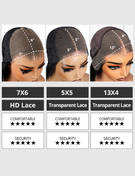 PartingMax Glueless Invisible Knots Human Hair Wigs Straight Hair 7x6 Pre Cut HD Lace Closure Wigs-4