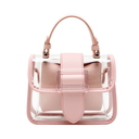 Pink Clear Satchel Bag Inside Pouch Crossbody Chain PVC Handbag| PRUSES