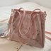Pink Clear Tote Bag Flower Printed Crossbody Tote with Removable Strap| PRUSES-1
