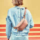 Pink_genuine_leather_zipper_fanny_pack_chain_strap_belt_bags_2