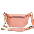 Pink_genuine_leather_zipper_fanny_pack_chain_strap_belt_bags_5