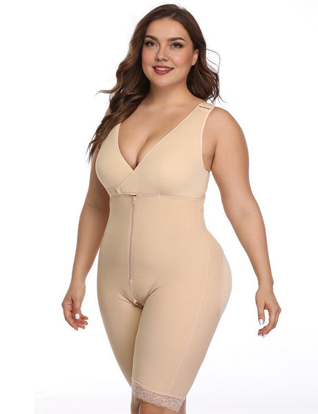 Plus Size Beige Tummy Control Butt Lifter Shapewear