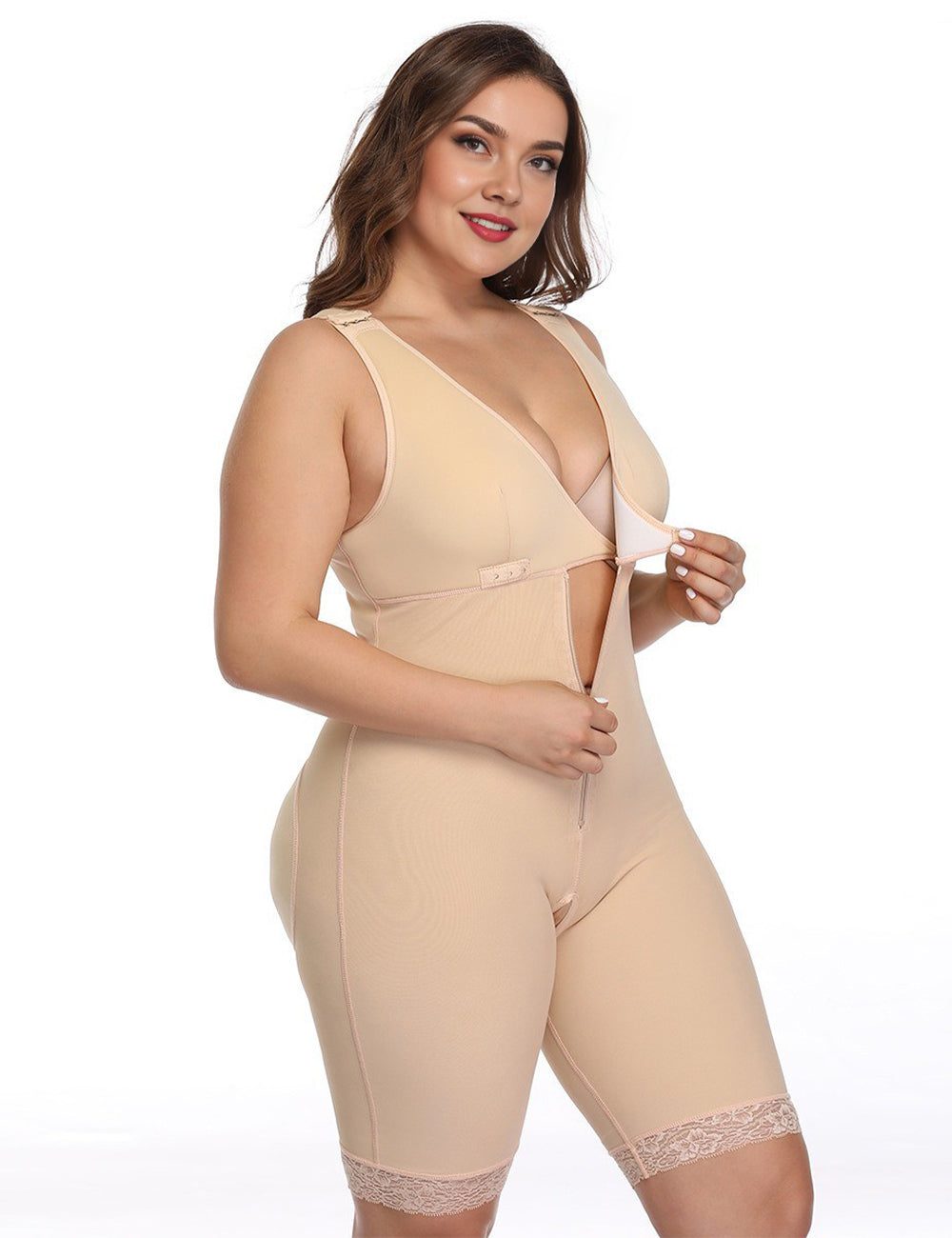 Plus Size Beige Tummy Control Butt Lifter Shapewear