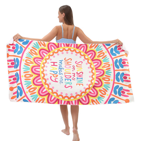 Printed Beach Towel Double-Faced Fleece Quick-Drying Beach Towel | Pruses-1